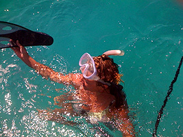 Snorkel in clear clean Atlantic Ocean off
                        Key Biscayne, Florida