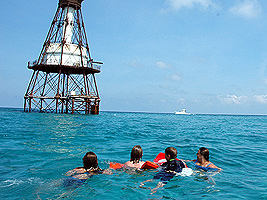 crystal clear waters around Fowey Rocks