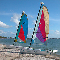 Hobie Beach - Hobie Cats on Key Biscayne Beach